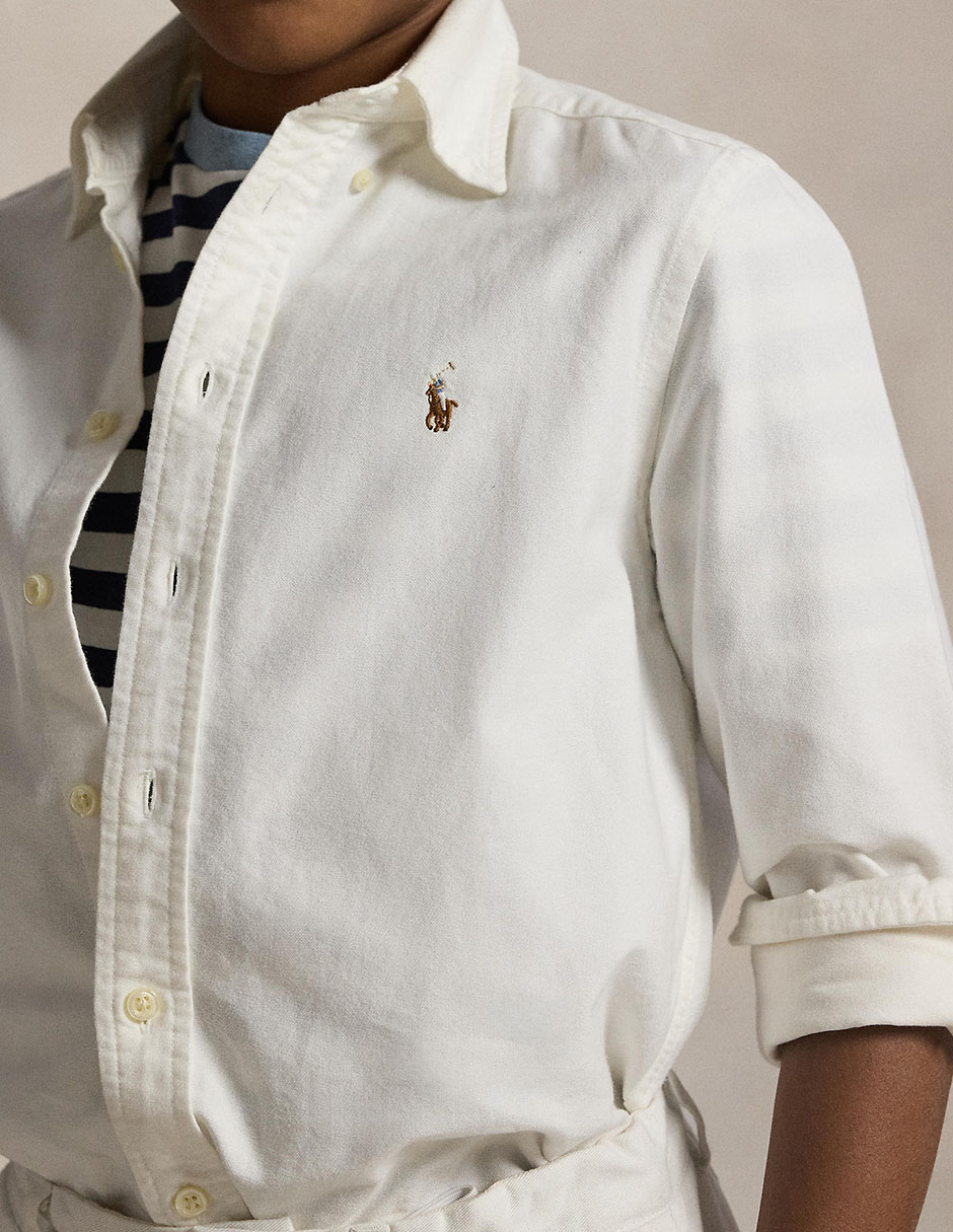 Camisa casual polo de algodón manga larga para niño