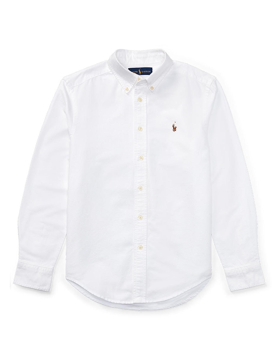 Camisa casual polo de algodón manga larga para niño
