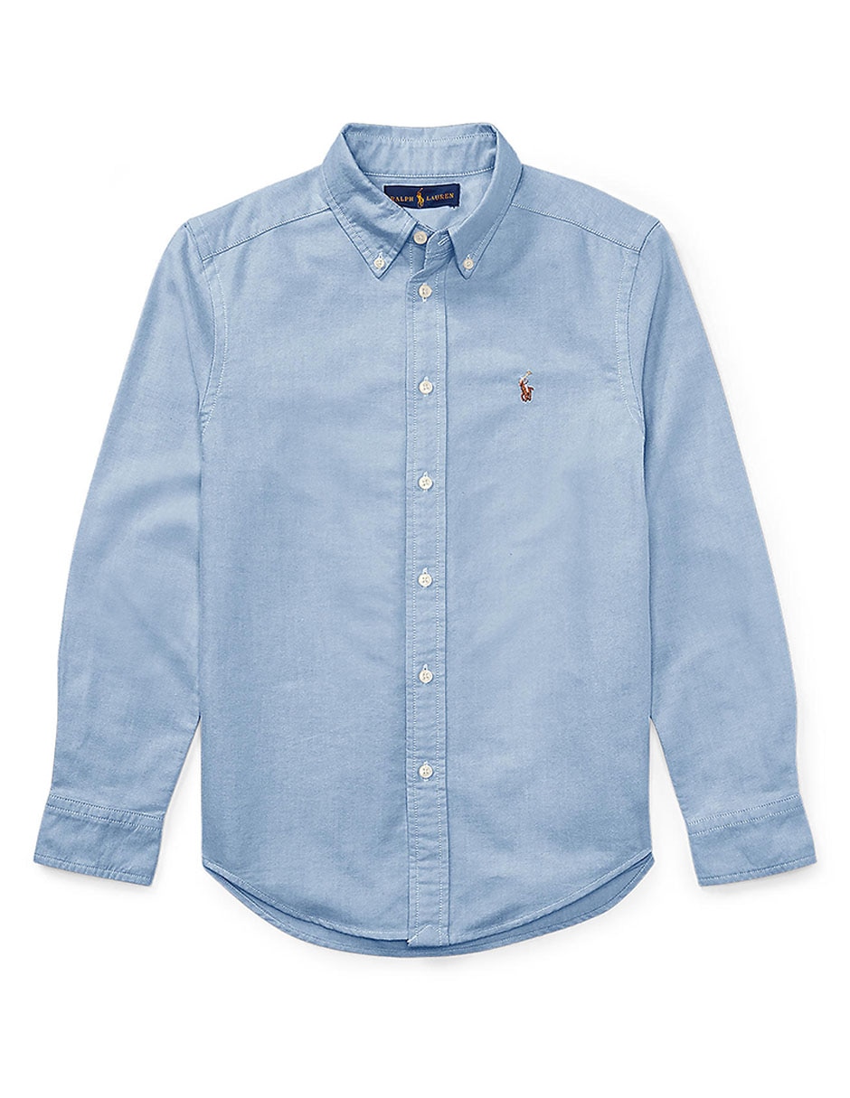 Camisa casual polo de algodón manga larga para niño 4