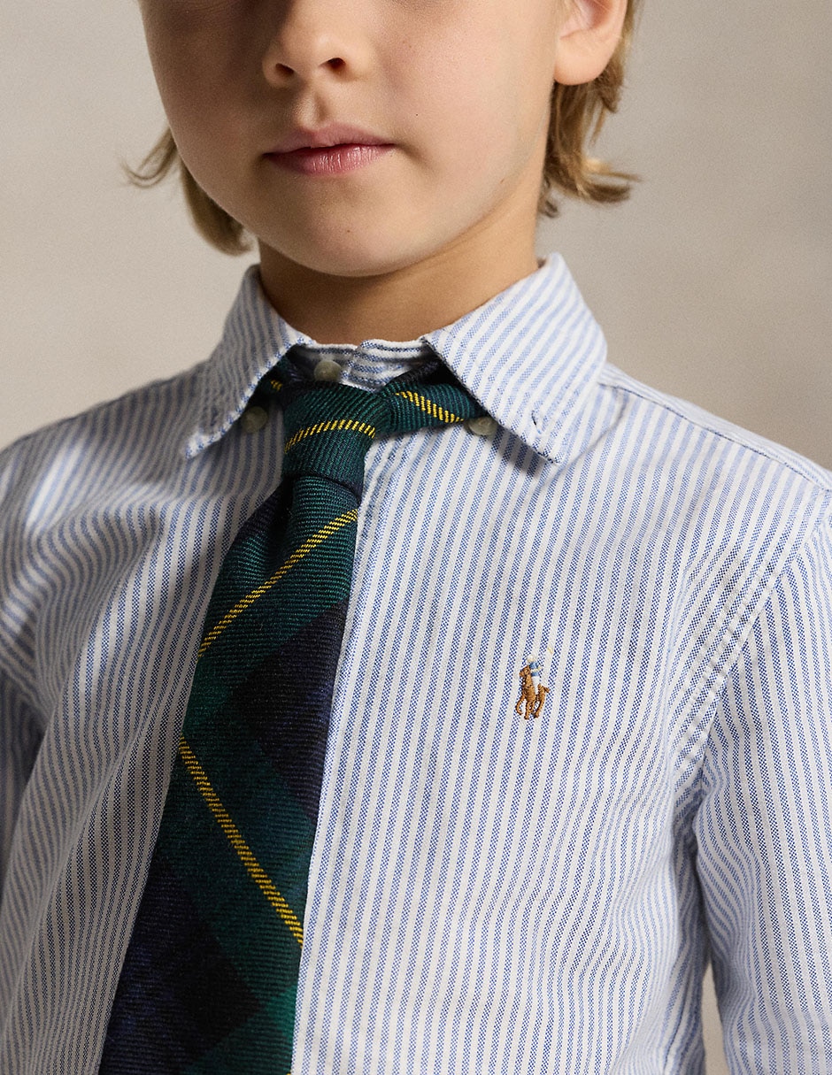 Camisa casual polo ralph lauren de algodón manga larga para niño