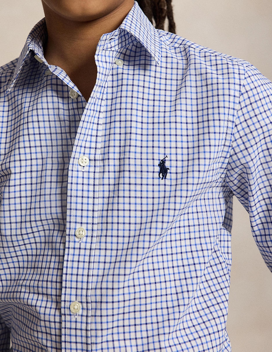 Camisa casual manga larga para niño 4