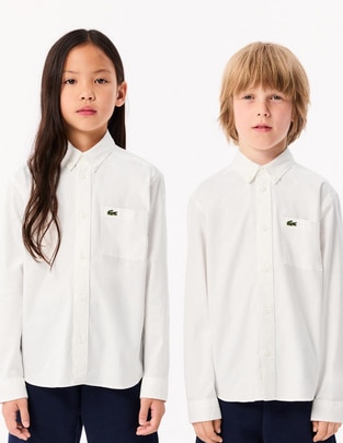 Camisa escolar Core Essentials de algodón manga larga infantil unisex