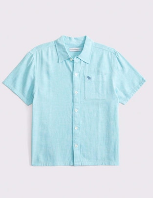 Camisa casual de algodón manga corta para niño Camisa casual de algodón manga corta para niño