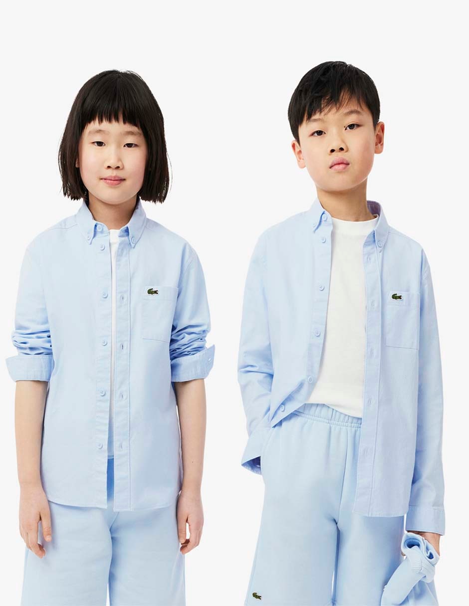 Camisa casual Core Essentials de algodón manga larga para infantil unisex 4