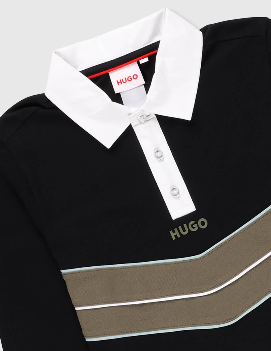 Playera tipo polo Hugo de algodón para niño