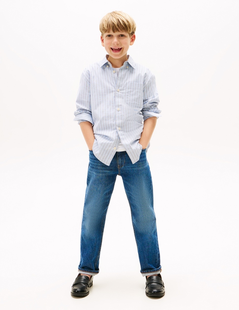 Camisa casual Tommy Hilfiger de algodón manga larga para niño
