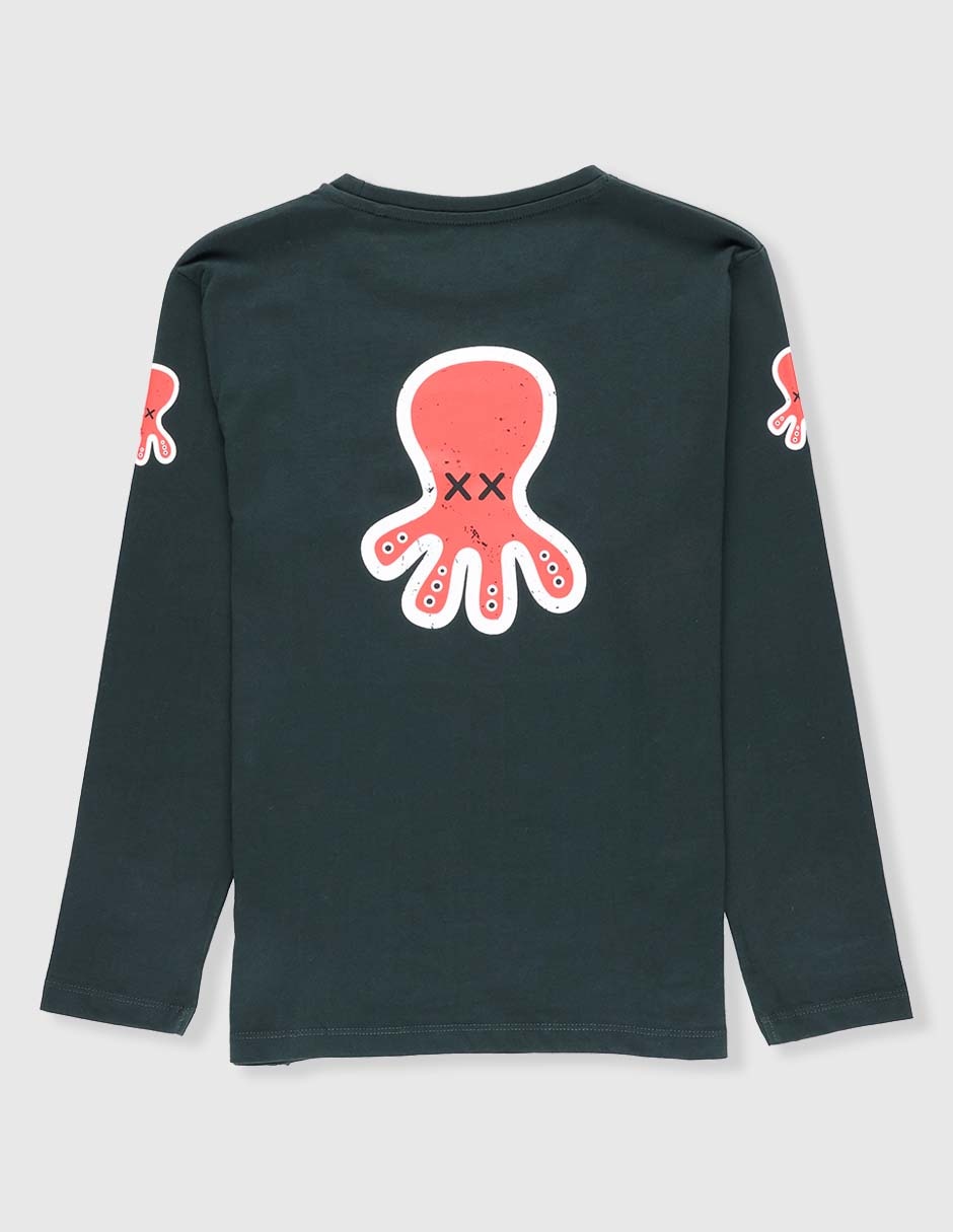 Playera El Pulpo manga larga para niño