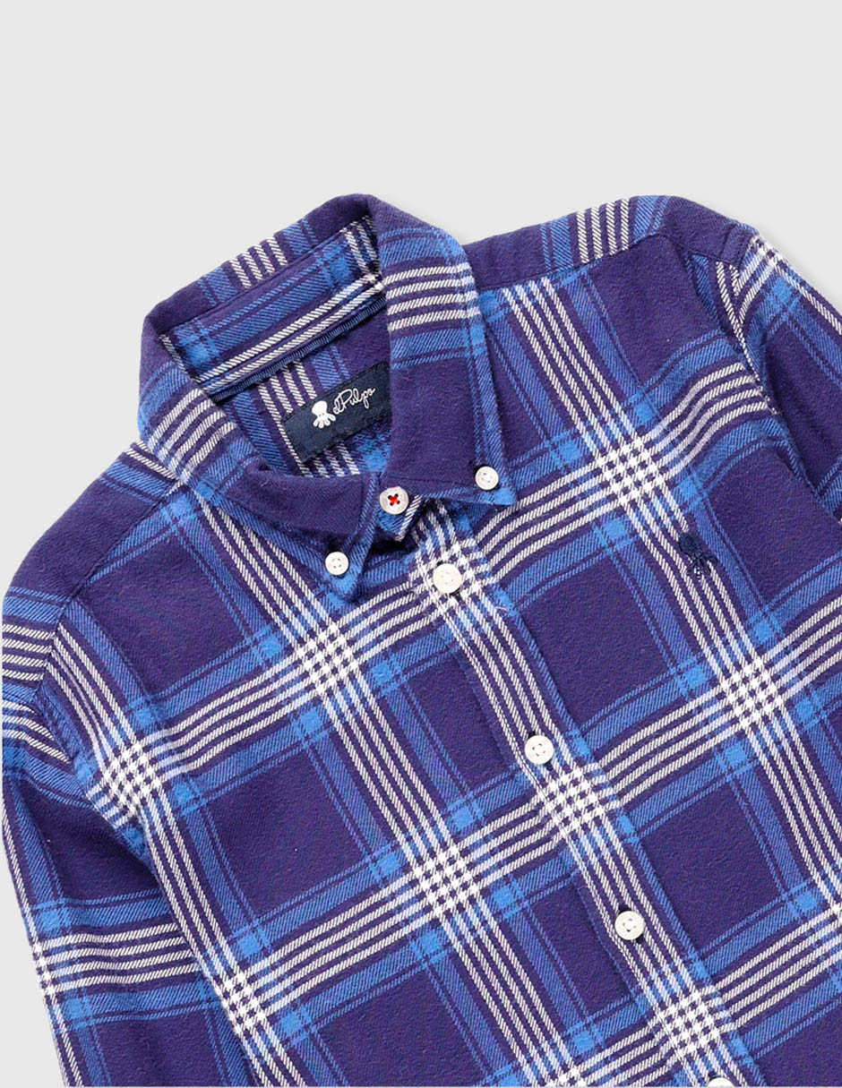 Camisa casual de algodón manga larga para niño