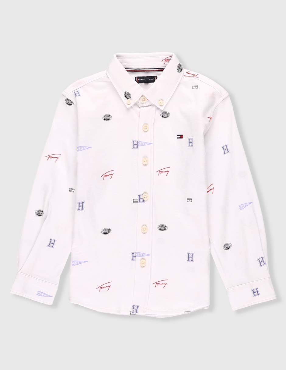 Camisa casual Tommy Hilfiger de algodón manga larga para niño