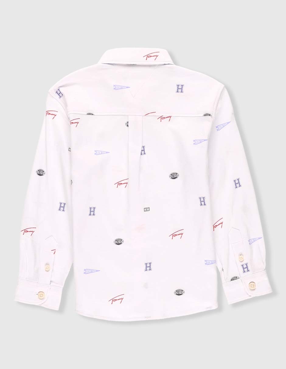 Camisa casual Tommy Hilfiger de algodón manga larga para niño