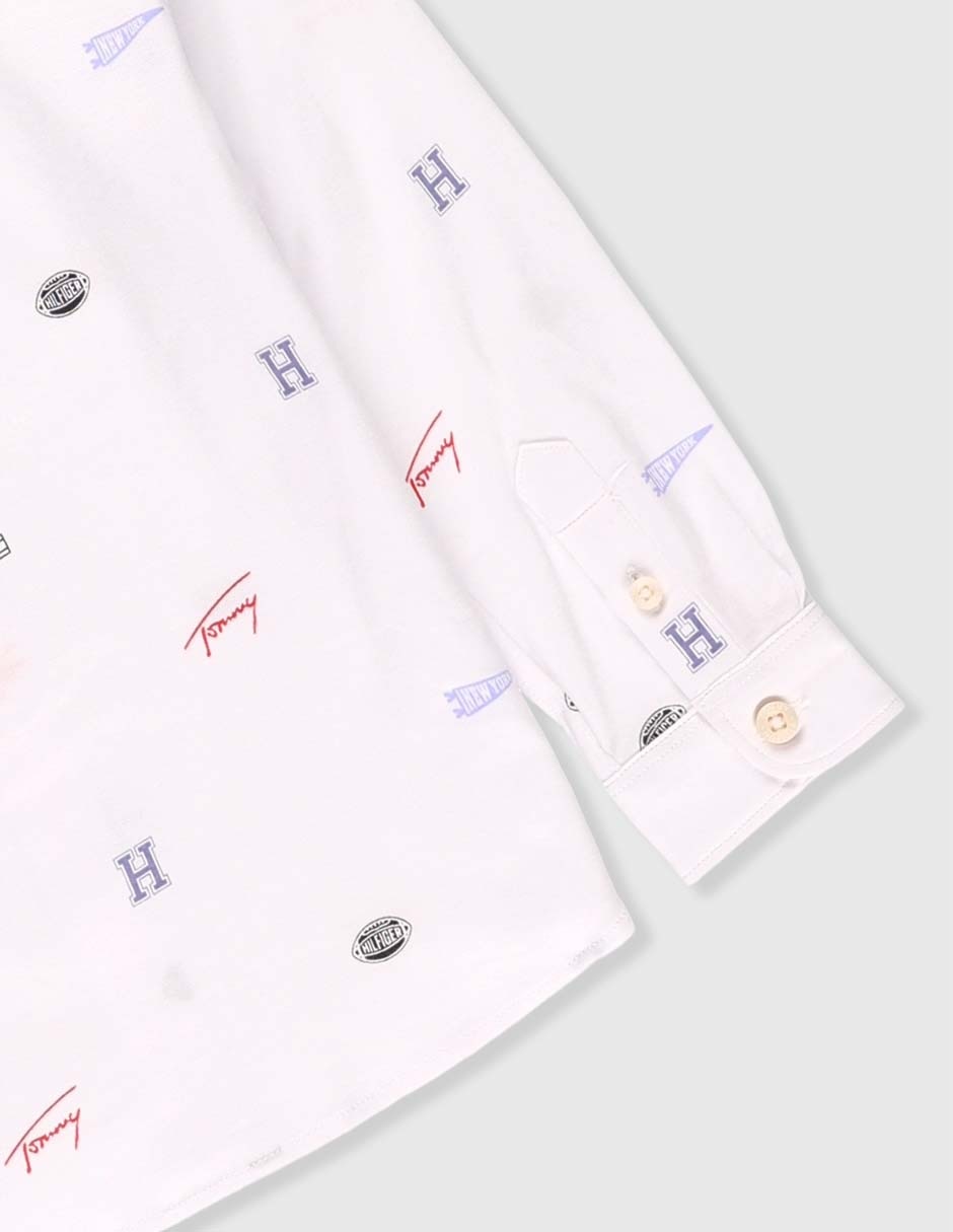 Camisa casual Tommy Hilfiger de algodón manga larga para niño