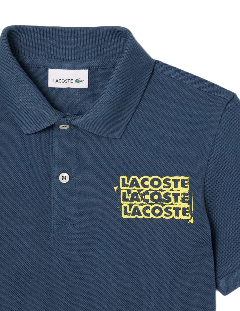 Playera tipo polo Lacoste de algodón para niño