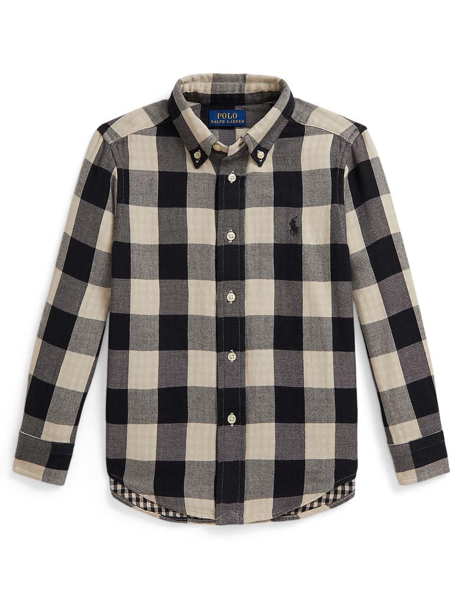 Camisa casual Polo de algodón manga larga para niño