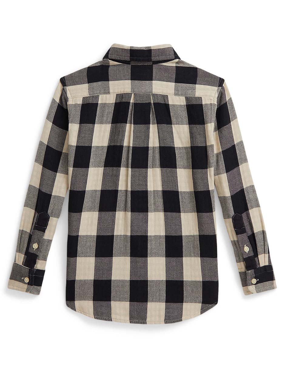 Camisa casual Polo de algodón manga larga para niño
