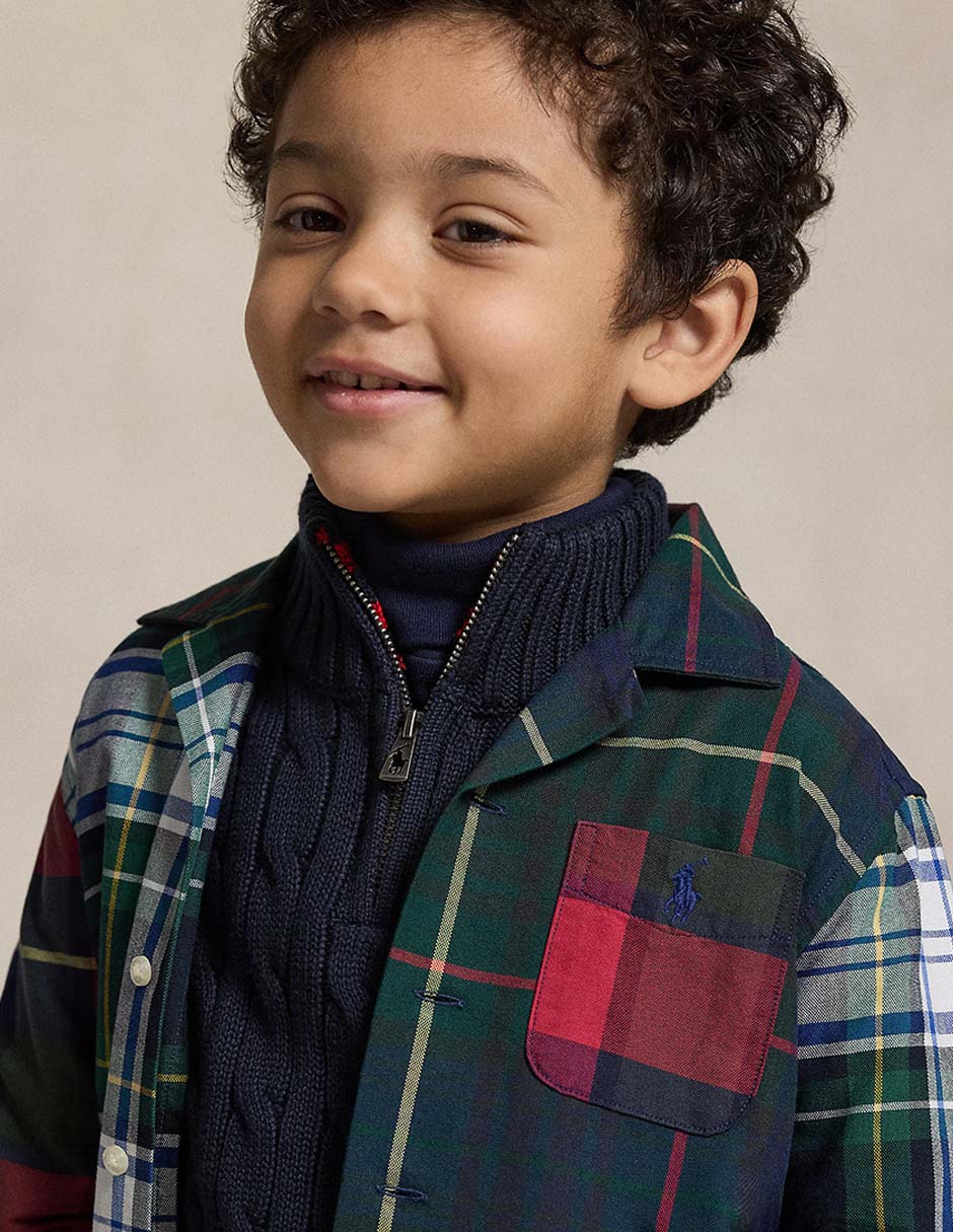 Camisa casual Polo Ralph Lauren de algodón manga larga para niño