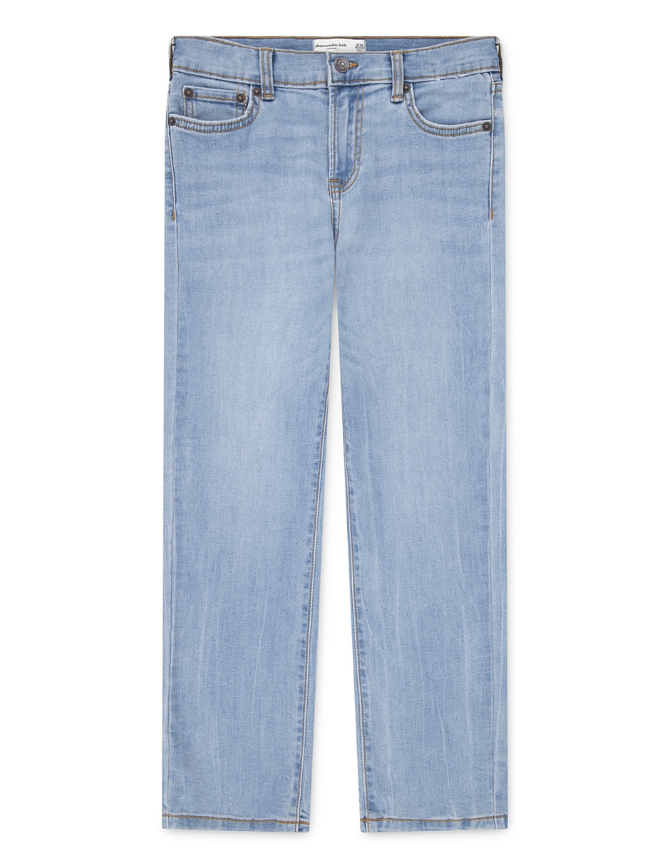 Jeans straight Abercrombie & Fitch lavado claro para niño
