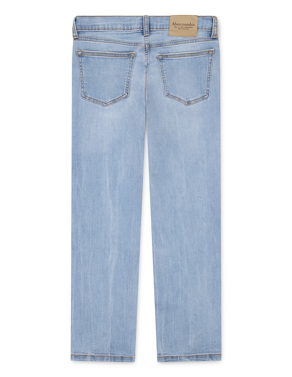 Jeans straight Abercrombie & Fitch lavado claro para niño