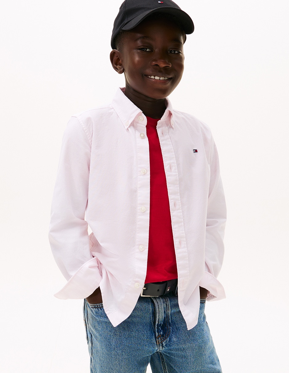 Camisa casual de algodón manga larga para niño