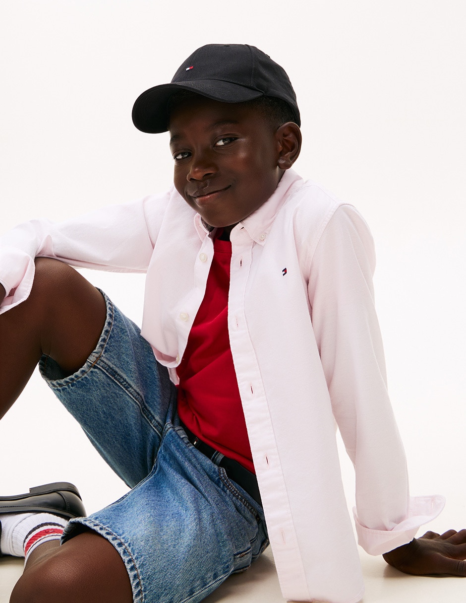 Camisa casual de algodón manga larga para niño