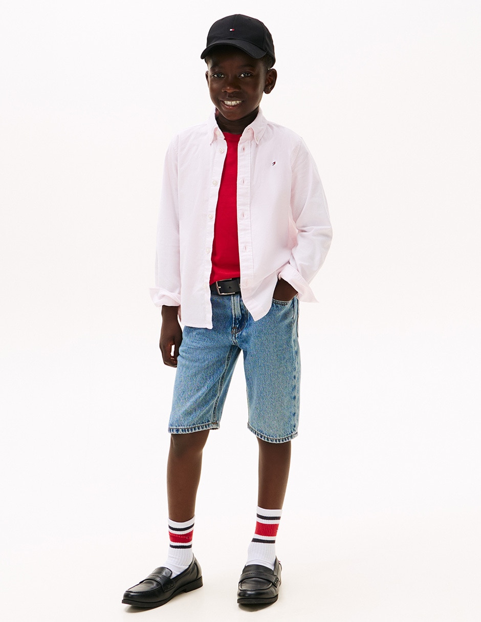 Camisa casual de algodón manga larga para niño