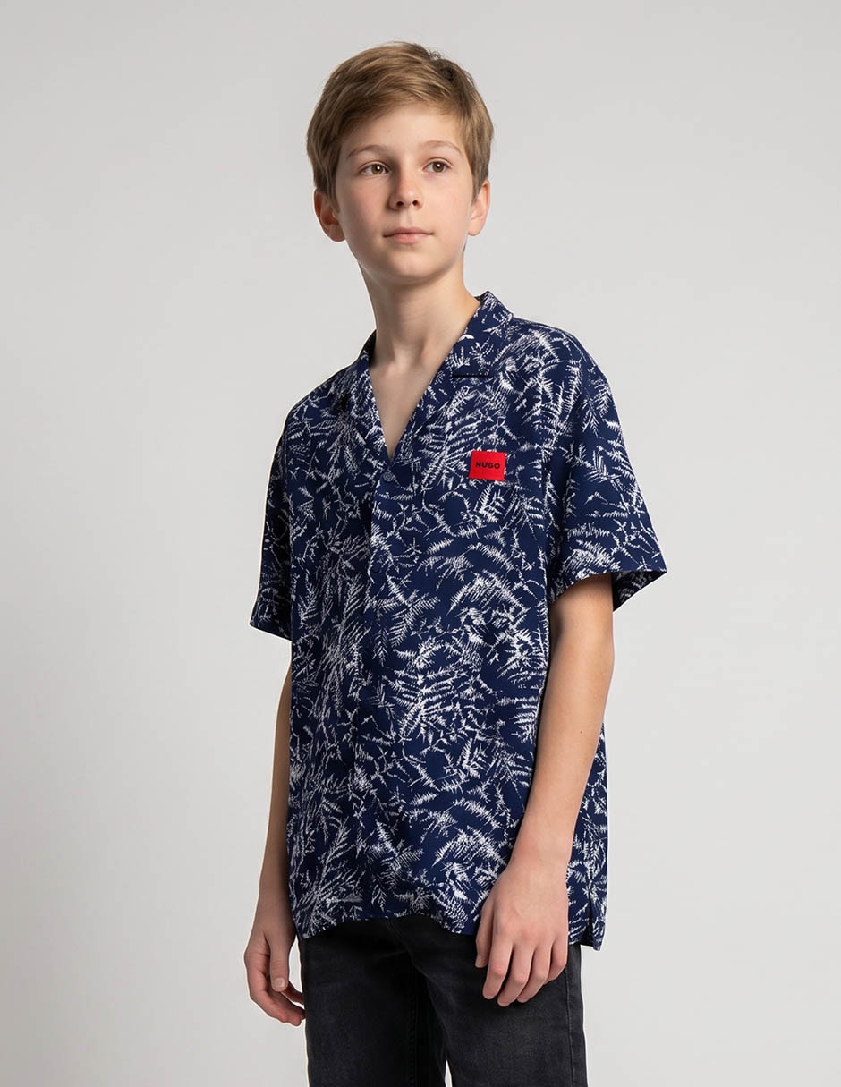 Camisa casual de algodón manga corta para niño Camisa casual de algodón manga corta para niño