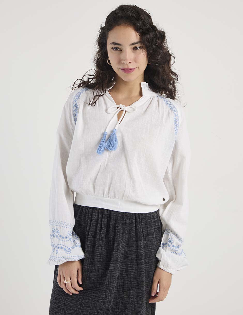 Blusa manga larga para mujer