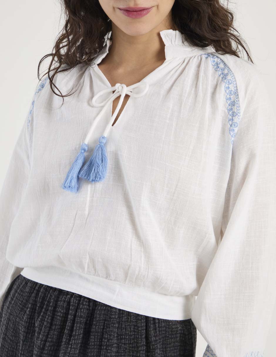 Blusa manga larga para mujer