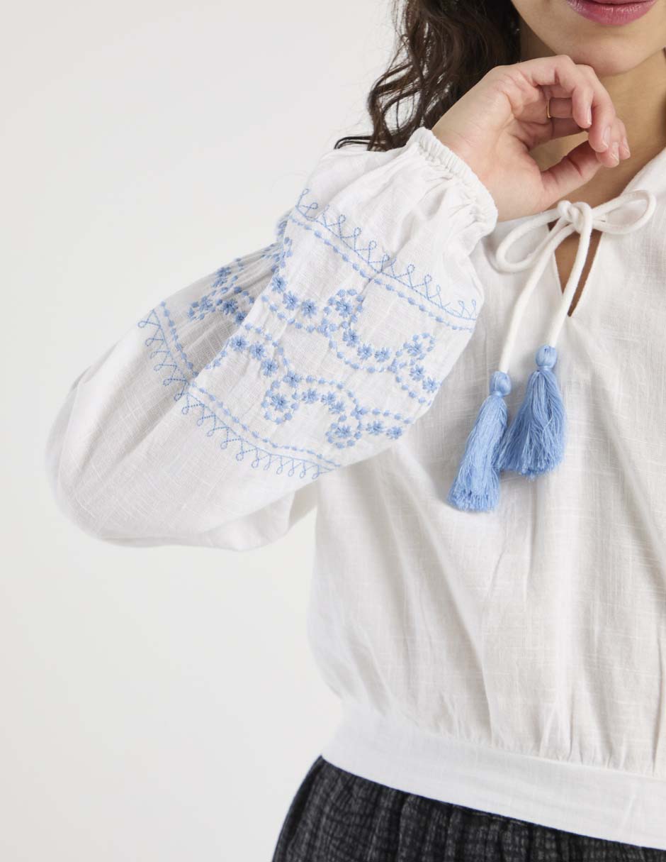 Blusa manga larga para mujer