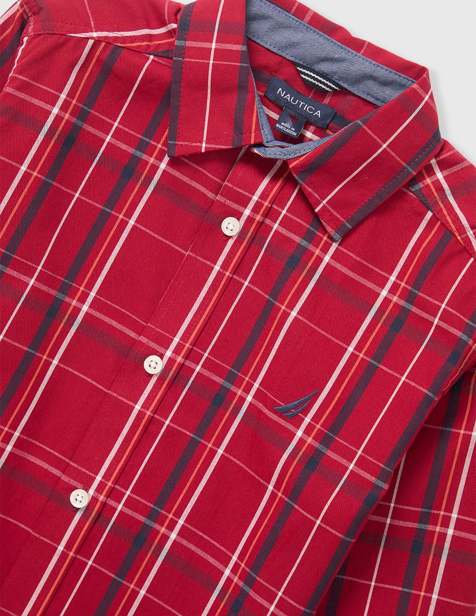 Camisa casual nautica moda manga larga para niño