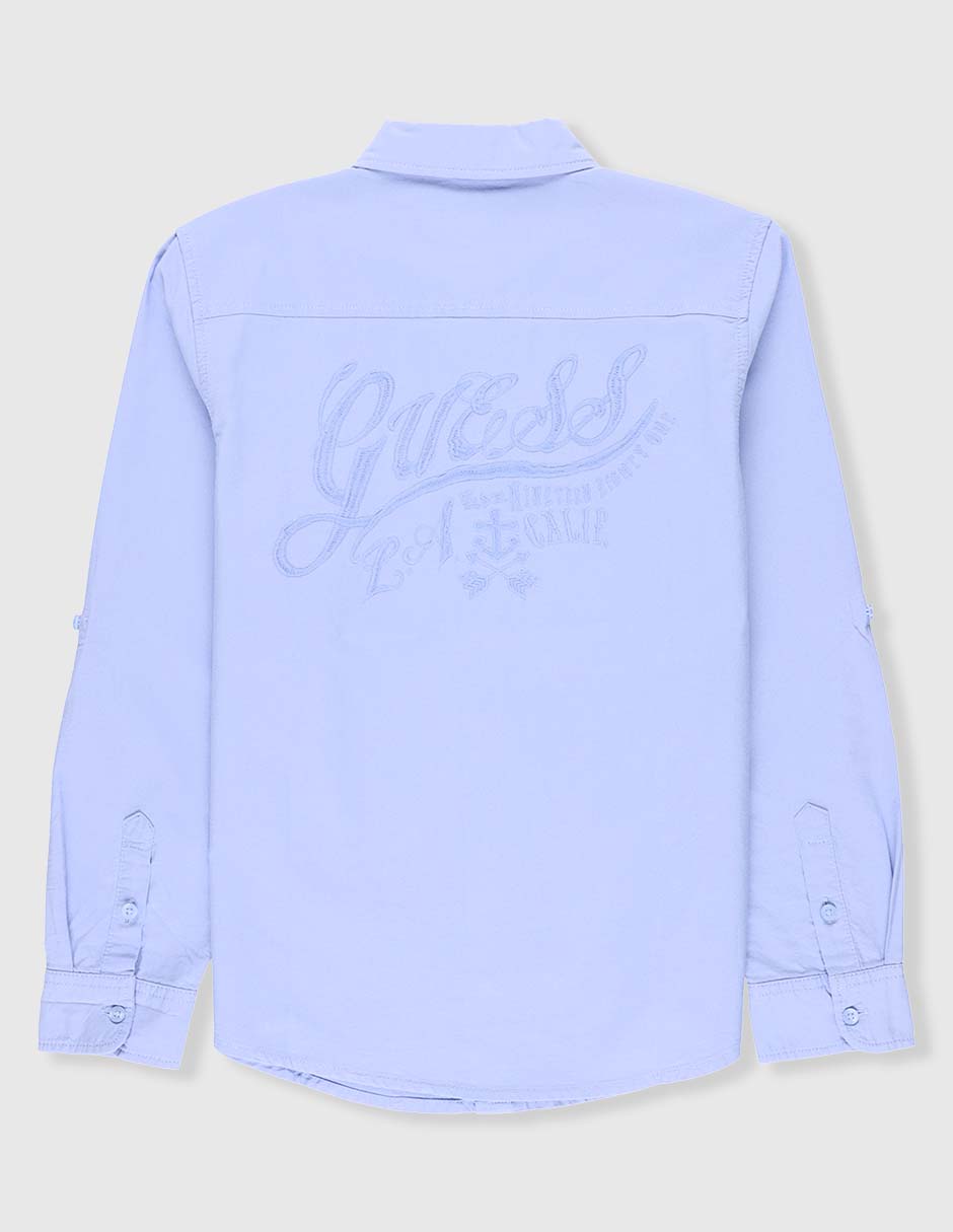 Camisa casual de algodón manga larga para niño