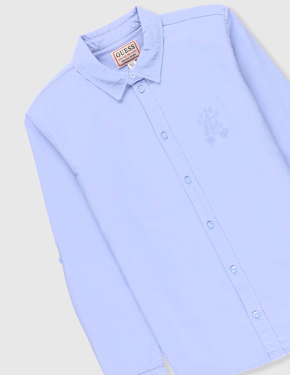 Camisa casual de algodón manga larga para niño