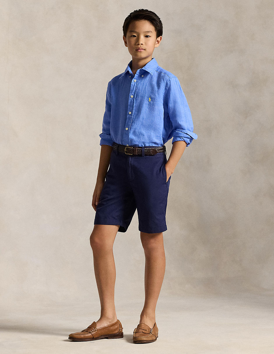 Camisa casual de algodón manga larga para niño 5