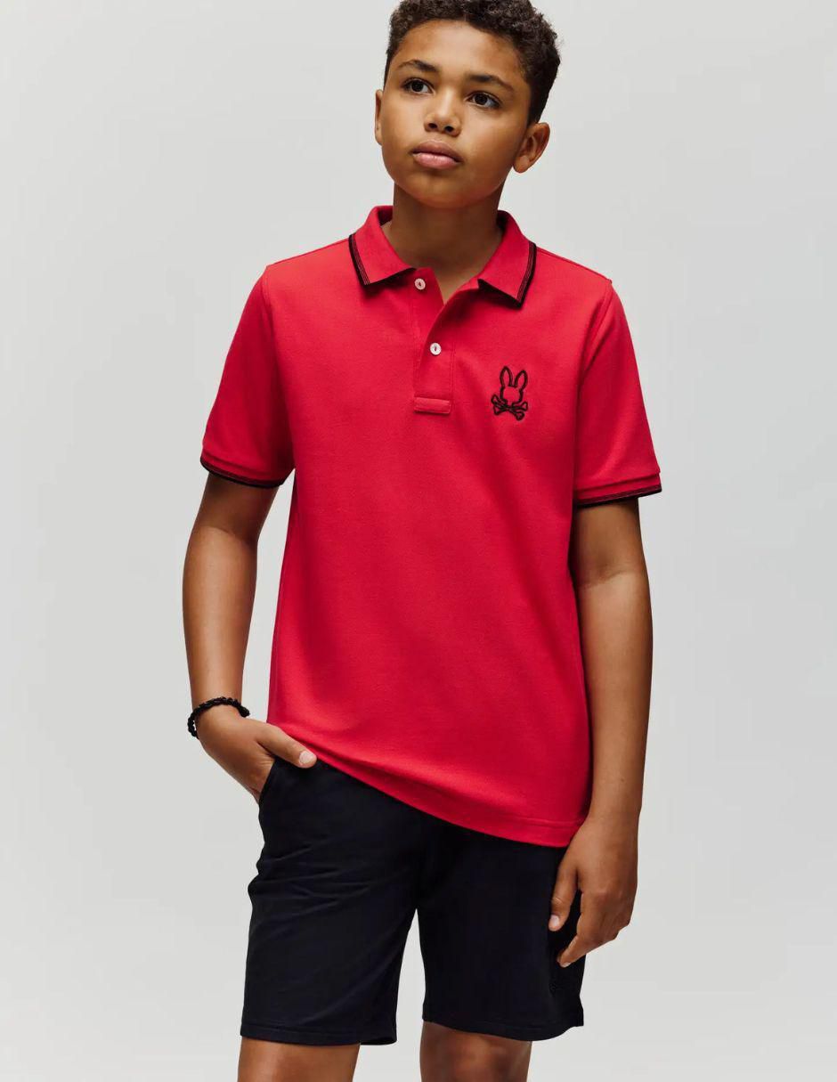 Playera tipo polo de algodón para niño 1