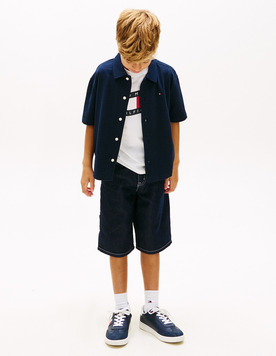 Camisa casual Tommy Hilfiger de algodón manga corta para niño