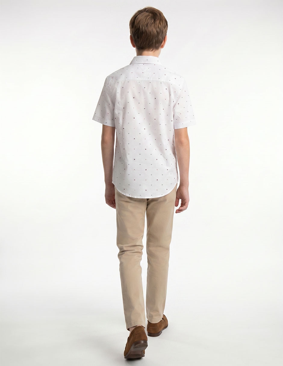 Camisa casual Tommy Hilfiger de algodón manga corta para niño