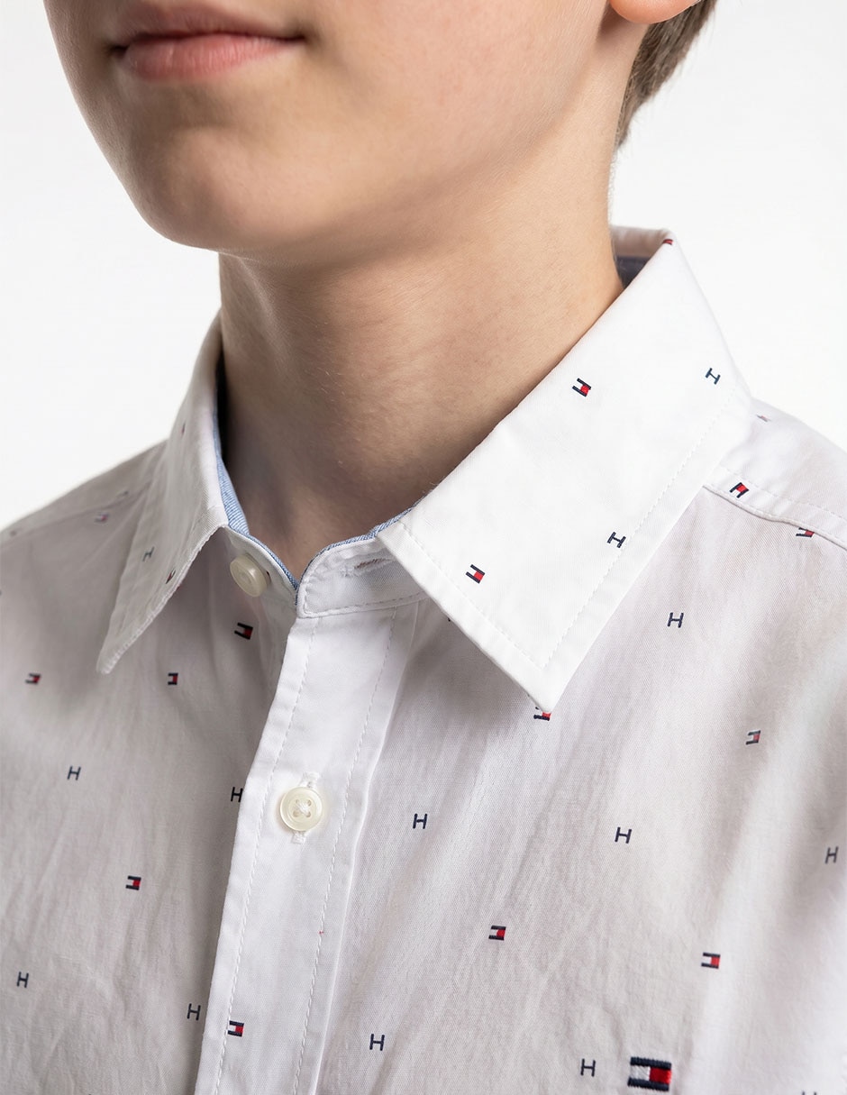 Camisa casual Tommy Hilfiger de algodón manga corta para niño