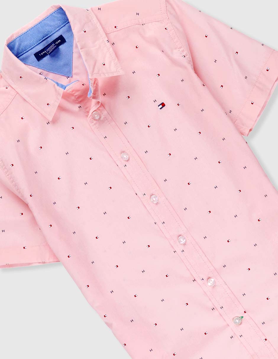 Camisa casual Tommy Hilfiger de algodón manga corta para niño