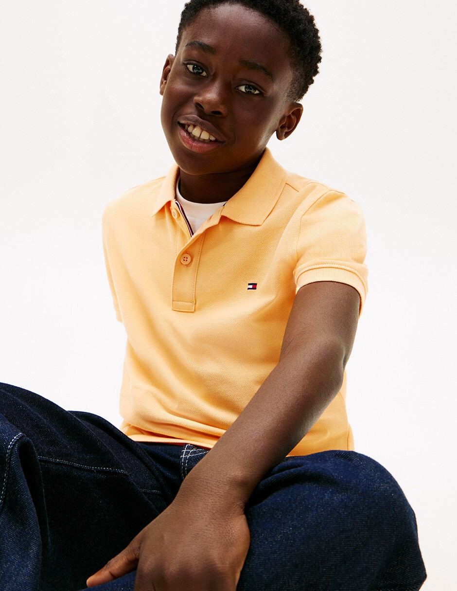 Playera tipo polo Tommy de algodón para niño
