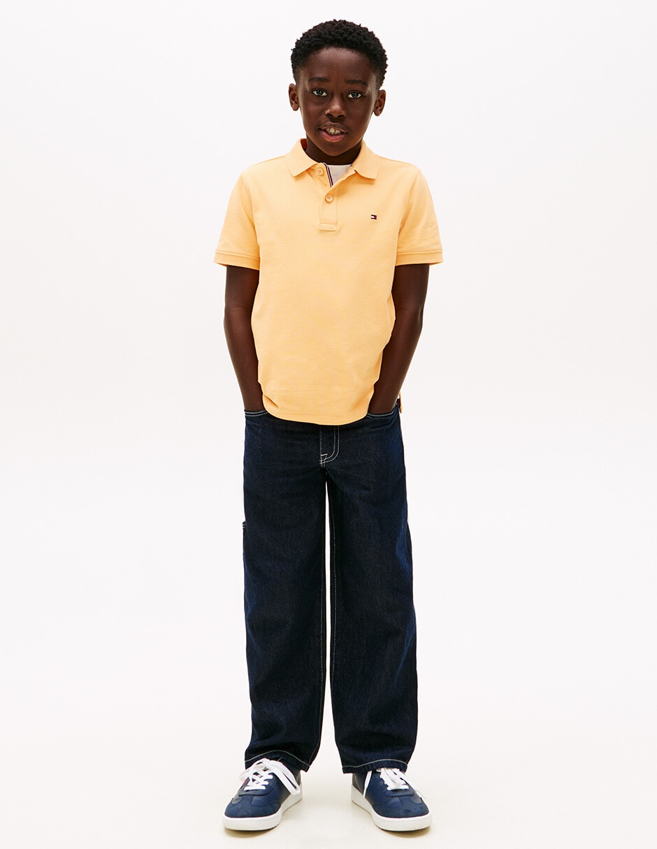 Playera tipo polo Tommy de algodón para niño