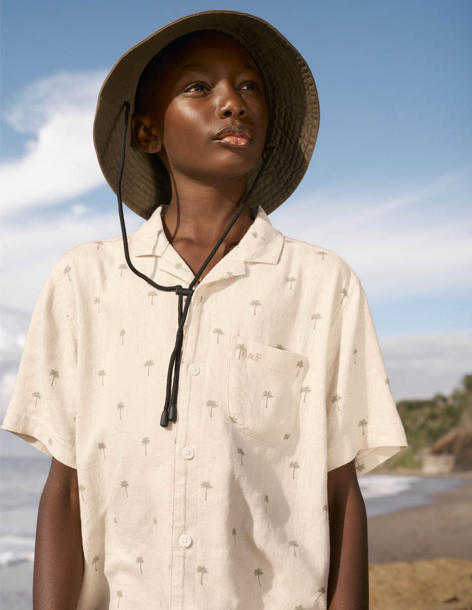 Camisa casual Abercrombie & Fitch de algodón manga corta para niño