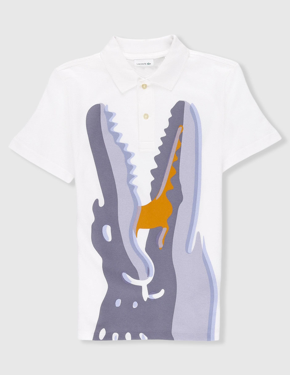 Playera tipo polo lacoste rotation 4 de algodón para niño