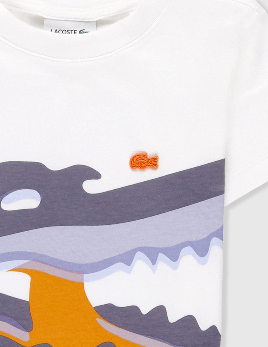 Playera lacoste rotation 4 manga corta para niño