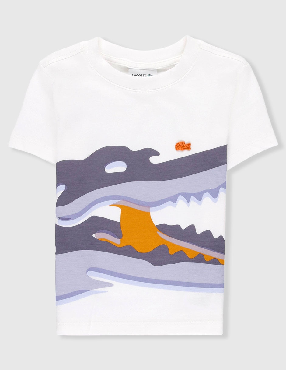 Playera lacoste rotation 4 manga corta para niño