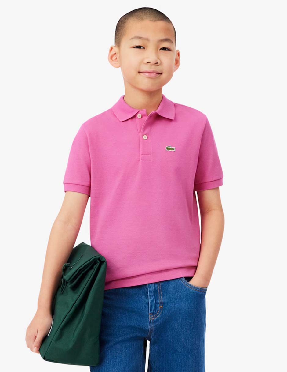 Playera tipo polo de algodón para niño