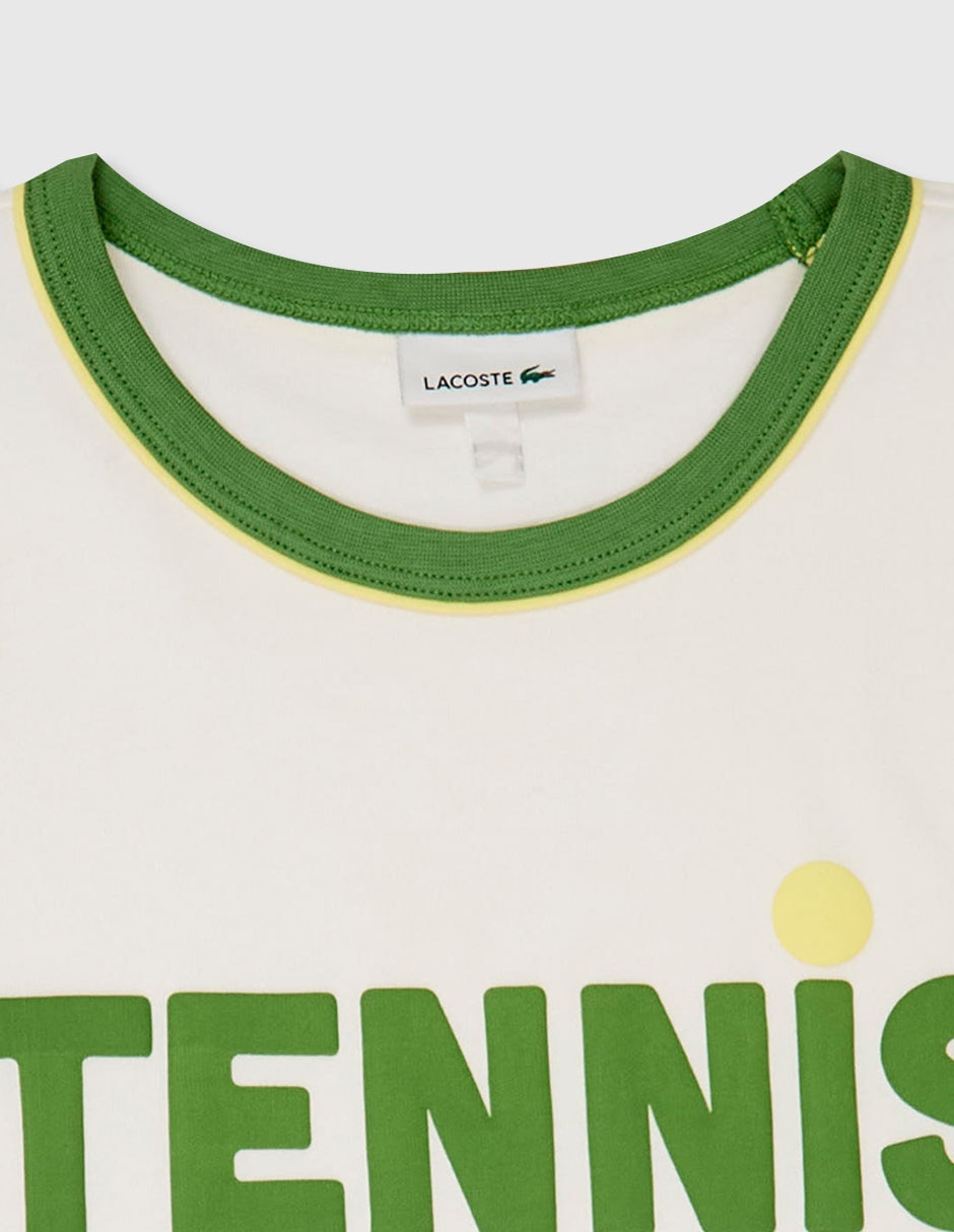 Playera lacoste rotation 1 manga corta para niño