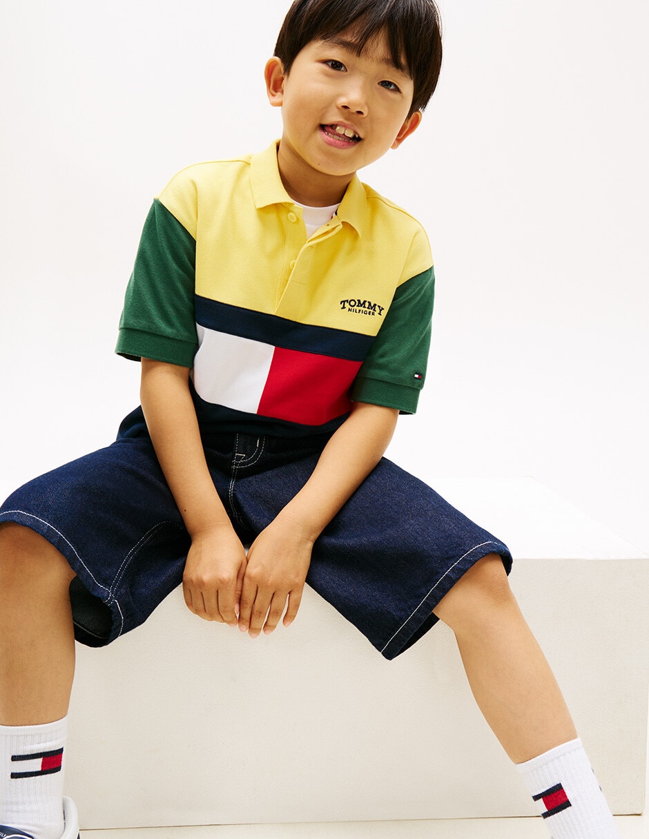Playera tipo polo de algodón para niño 3