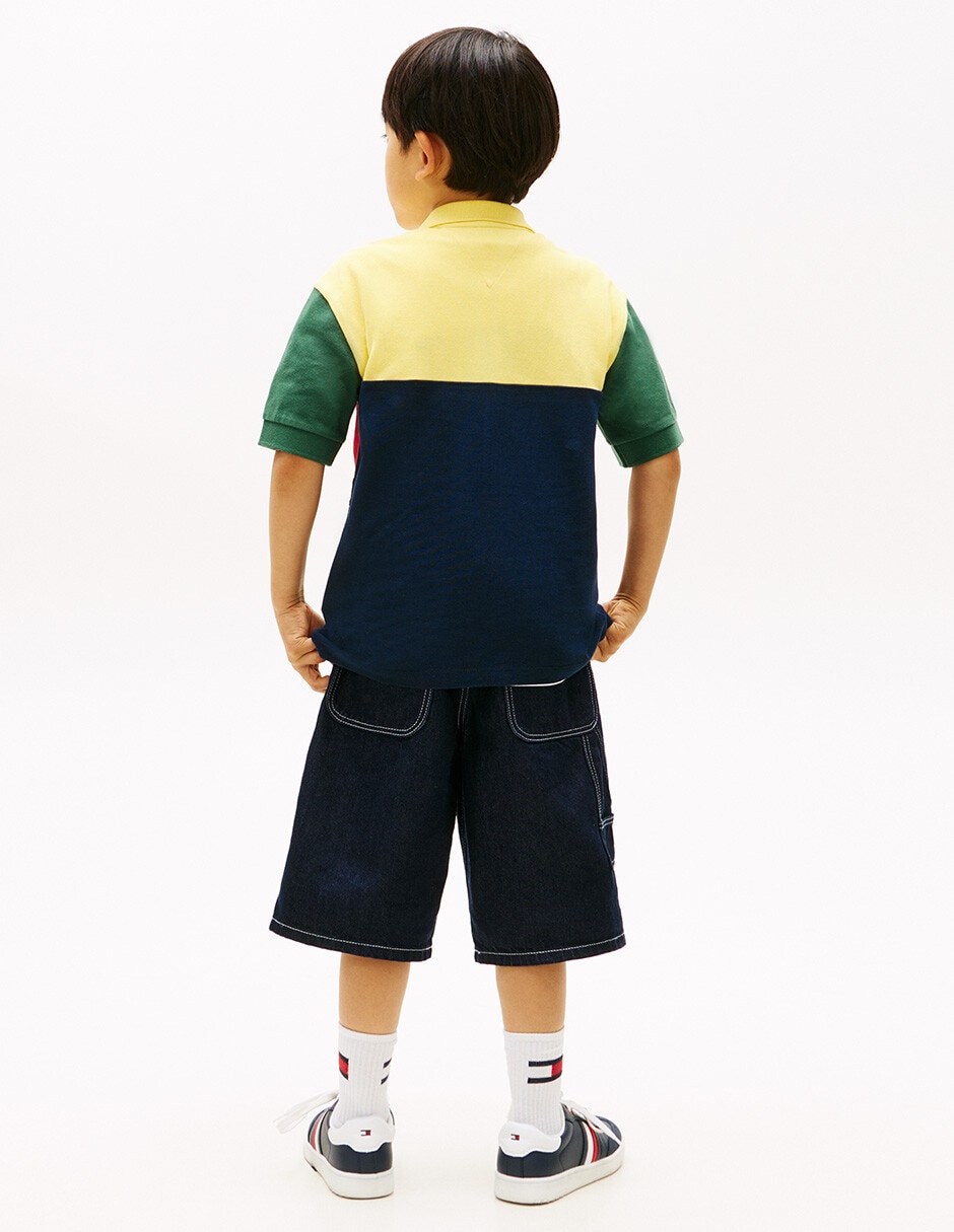 Playera tipo polo de algodón para niño 4