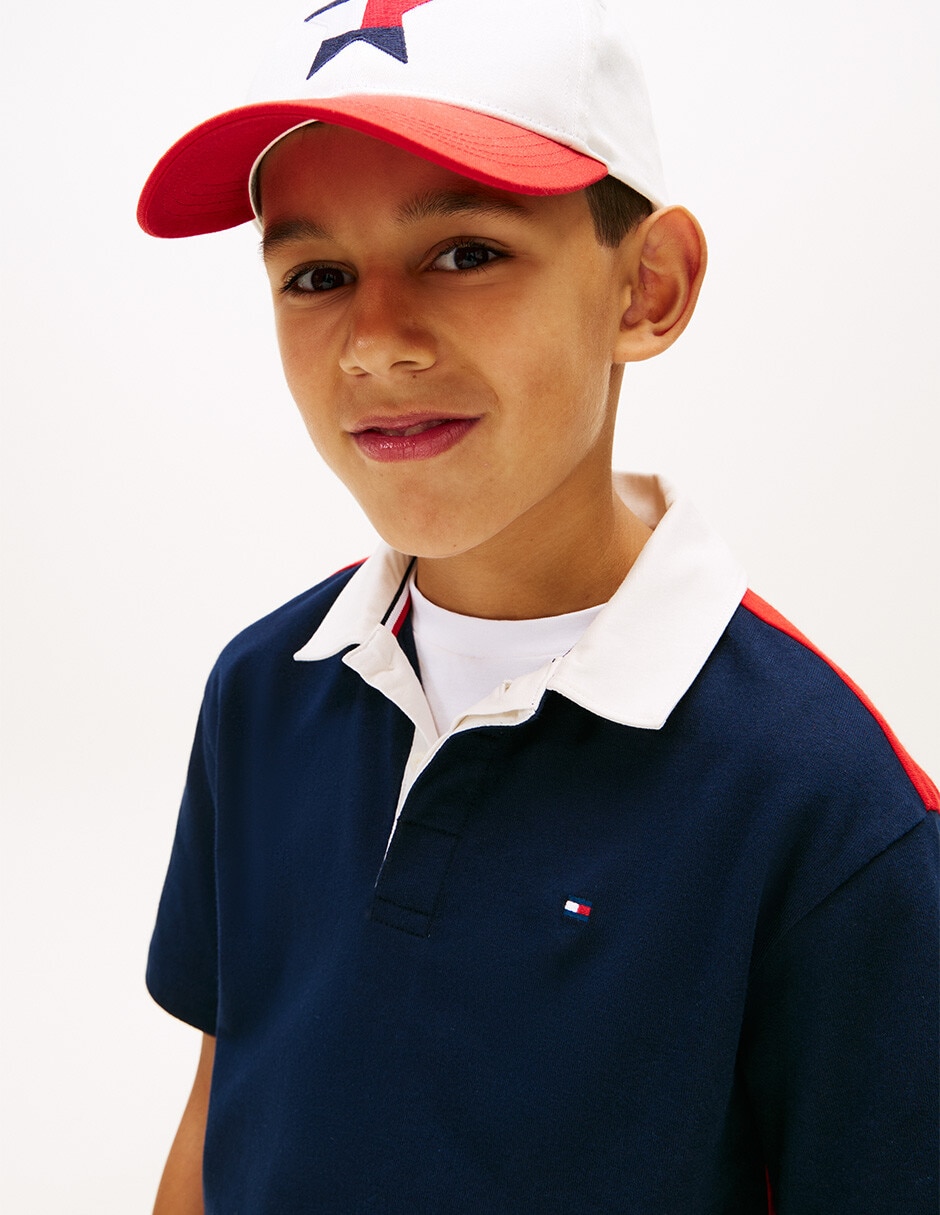 Playera tipo polo Tommy de algodón para niño
