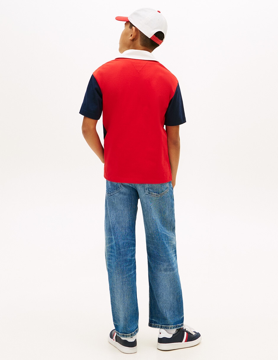 Playera tipo polo Tommy de algodón para niño