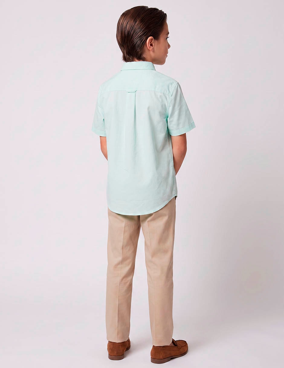 Camisa casual de algodón manga corta para niño 6